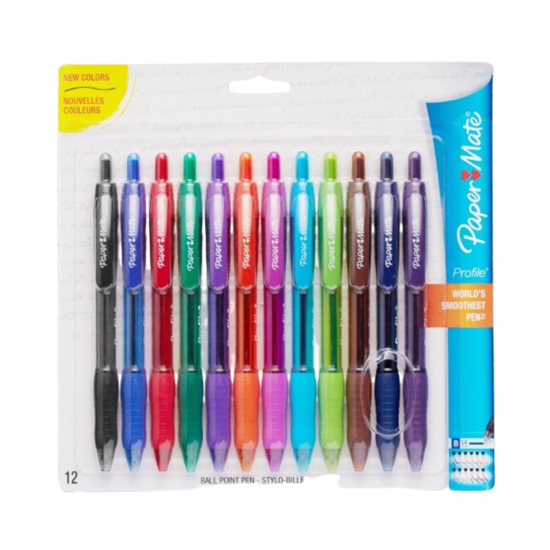 Paper Mate Profile Retractable Ballpoint Pens, Bold (1.4mm) Assorted Colors